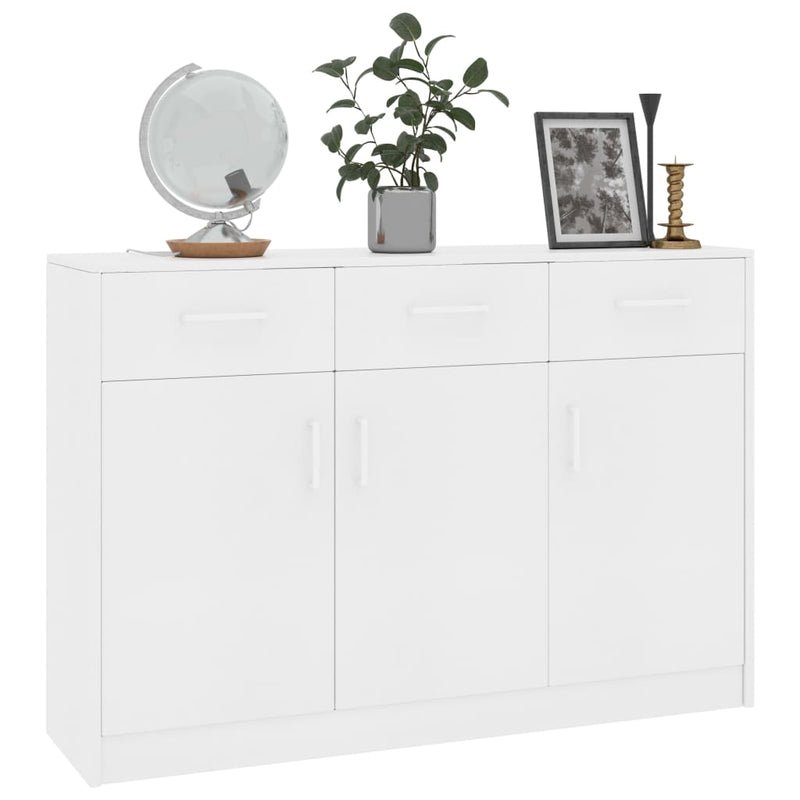 Sideboard White 110x30x75 cm Engineered Wood