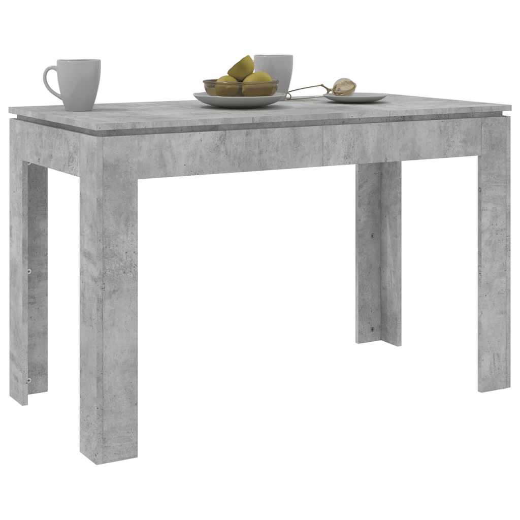 vidaXL Dining Table Concrete Grey 120x60x76 cm Engineered Wood 3