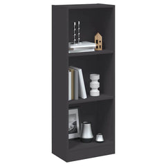 800830 vidaXL 3-Tier Book Cabinet Grey 40x24x109 cm Engineered Wood 1