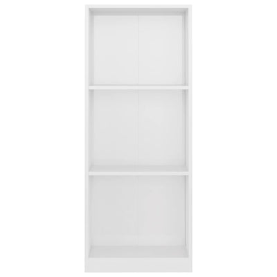 3-Tier Book Cabinet High Gloss White 40x24x108 cm Engineered Wood