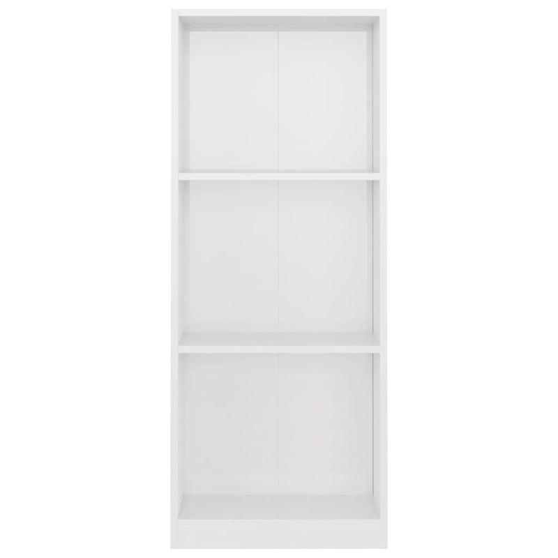 3-Tier Book Cabinet High Gloss White 40x24x108 cm Engineered Wood