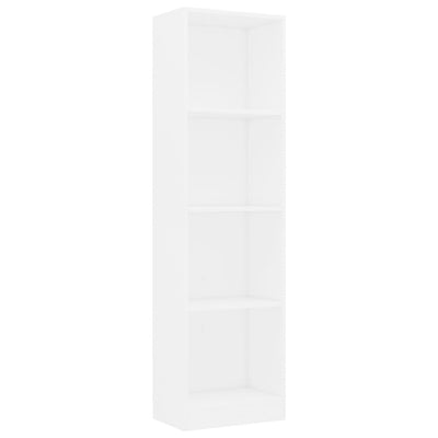 4-Tier Book Cabinet White 40x24x142 cm Engineered Wood