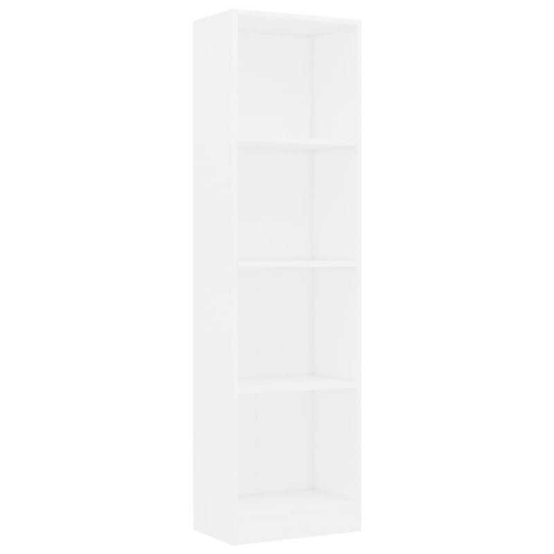 4-Tier Book Cabinet White 40x24x142 cm Engineered Wood