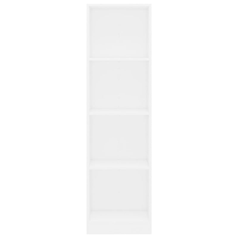 4-Tier Book Cabinet White 40x24x142 cm Engineered Wood