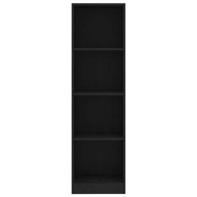 4-Tier Book Cabinet Black 40x24x142 cm Engineered Wood