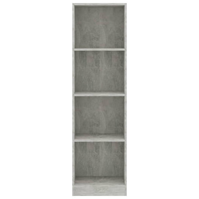 4-Tier Book Cabinet Concrete Grey 40x24x142 cm Engineered Wood