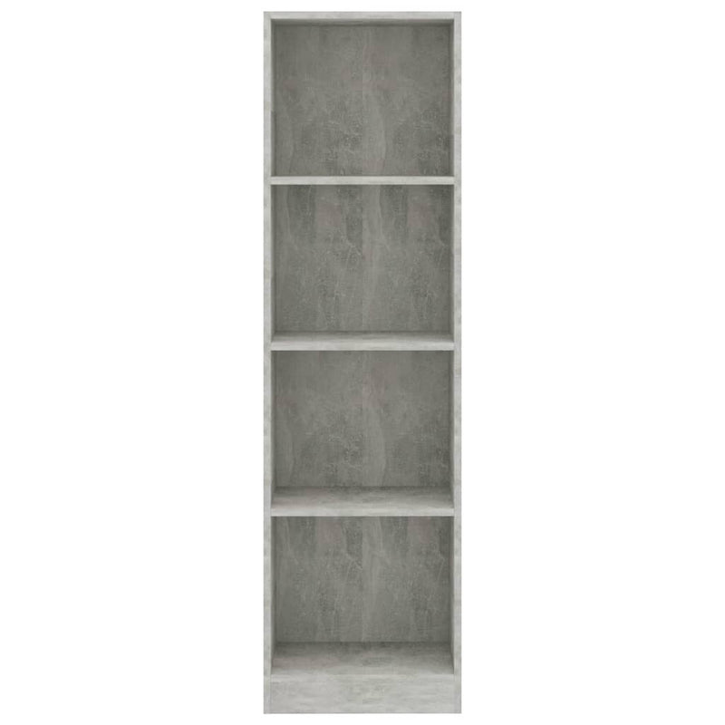 4-Tier Book Cabinet Concrete Grey 40x24x142 cm Engineered Wood