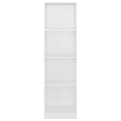 4-Tier Book Cabinet High Gloss White 40x24x142 cm Engineered Wood