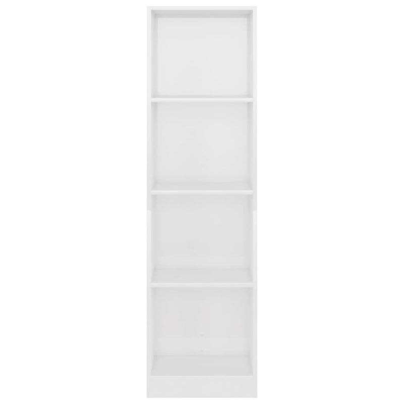 4-Tier Book Cabinet High Gloss White 40x24x142 cm Engineered Wood