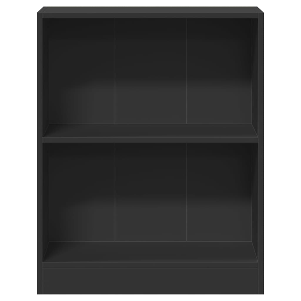 800856 vidaXL Bookshelf Black 60x24x76 cm Engineered Wood 4