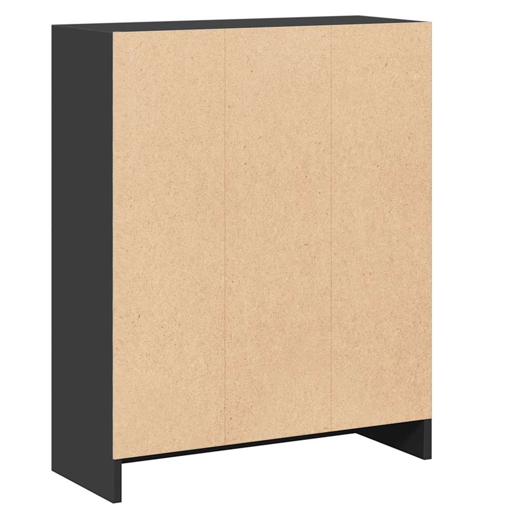 800856 vidaXL Bookshelf Black 60x24x76 cm Engineered Wood 5