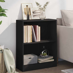 800856 vidaXL Bookshelf Black 60x24x76 cm Engineered Wood 1