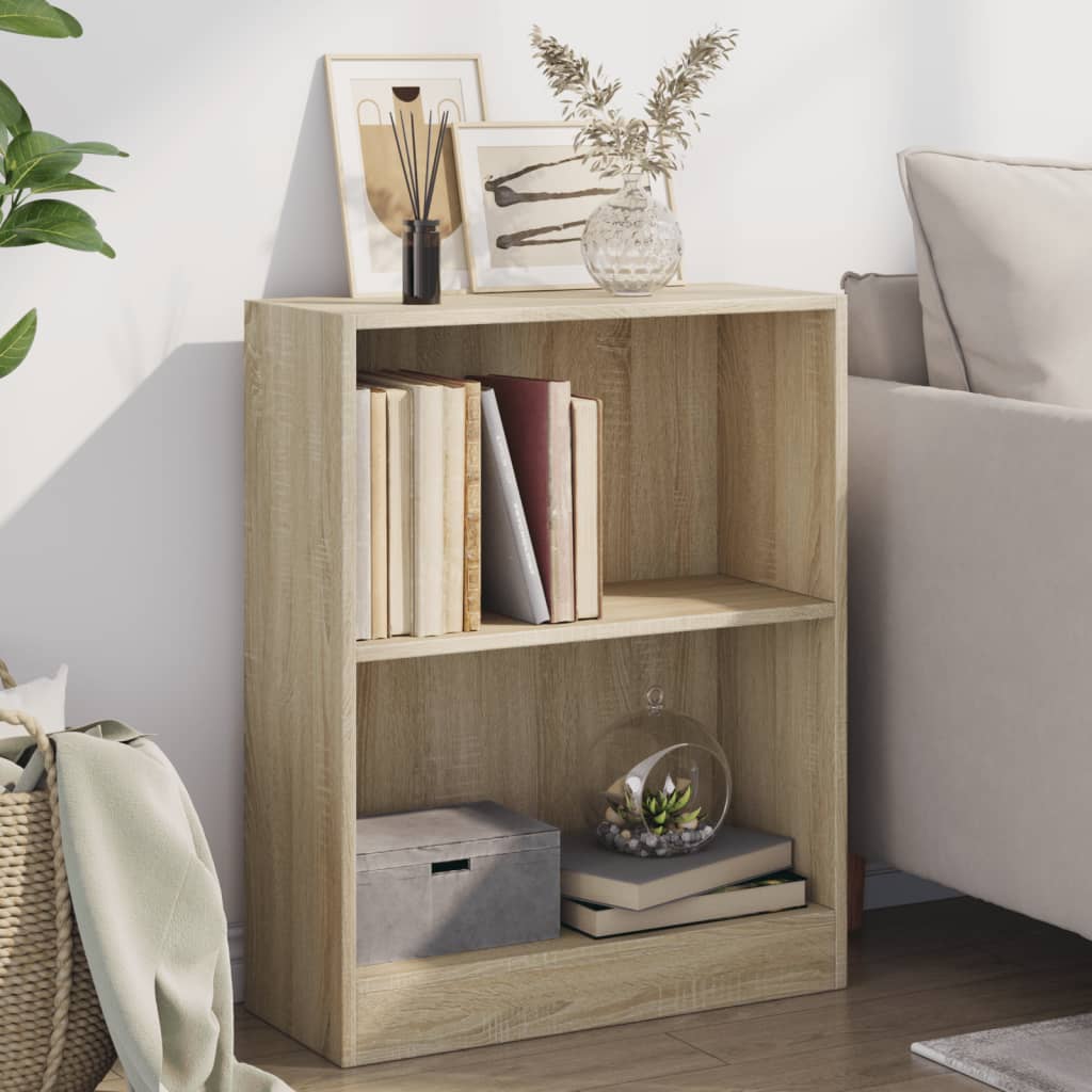 800858 vidaXL Bookshelf Sonoma Oak 60x24x76 cm Engineered Wood 1