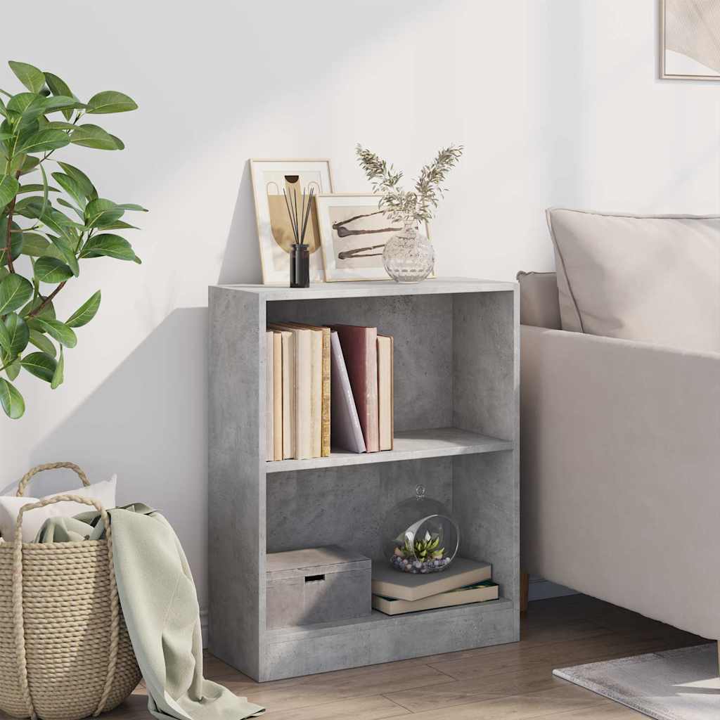 800859 vidaXL Bookshelf Concrete Grey 60x24x76 cm Engineered Wood 3