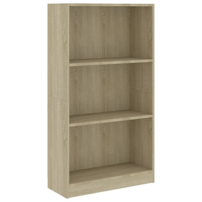 Librería de 3 niveles Roble Sonoma 60x24x109 cm Madera de ingeniería