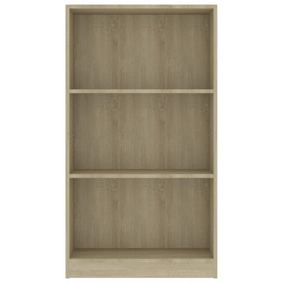 Librería de 3 niveles Roble Sonoma 60x24x109 cm Madera de ingeniería