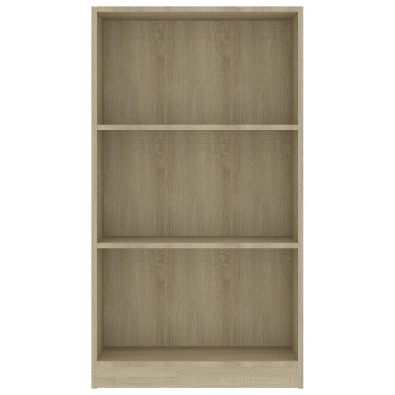 Librería de 3 niveles Roble Sonoma 60x24x109 cm Madera de ingeniería