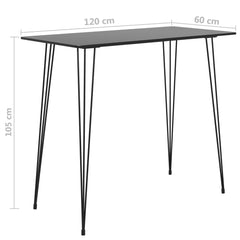 vidaXL Bar Table Black 120x60x105 cm 5