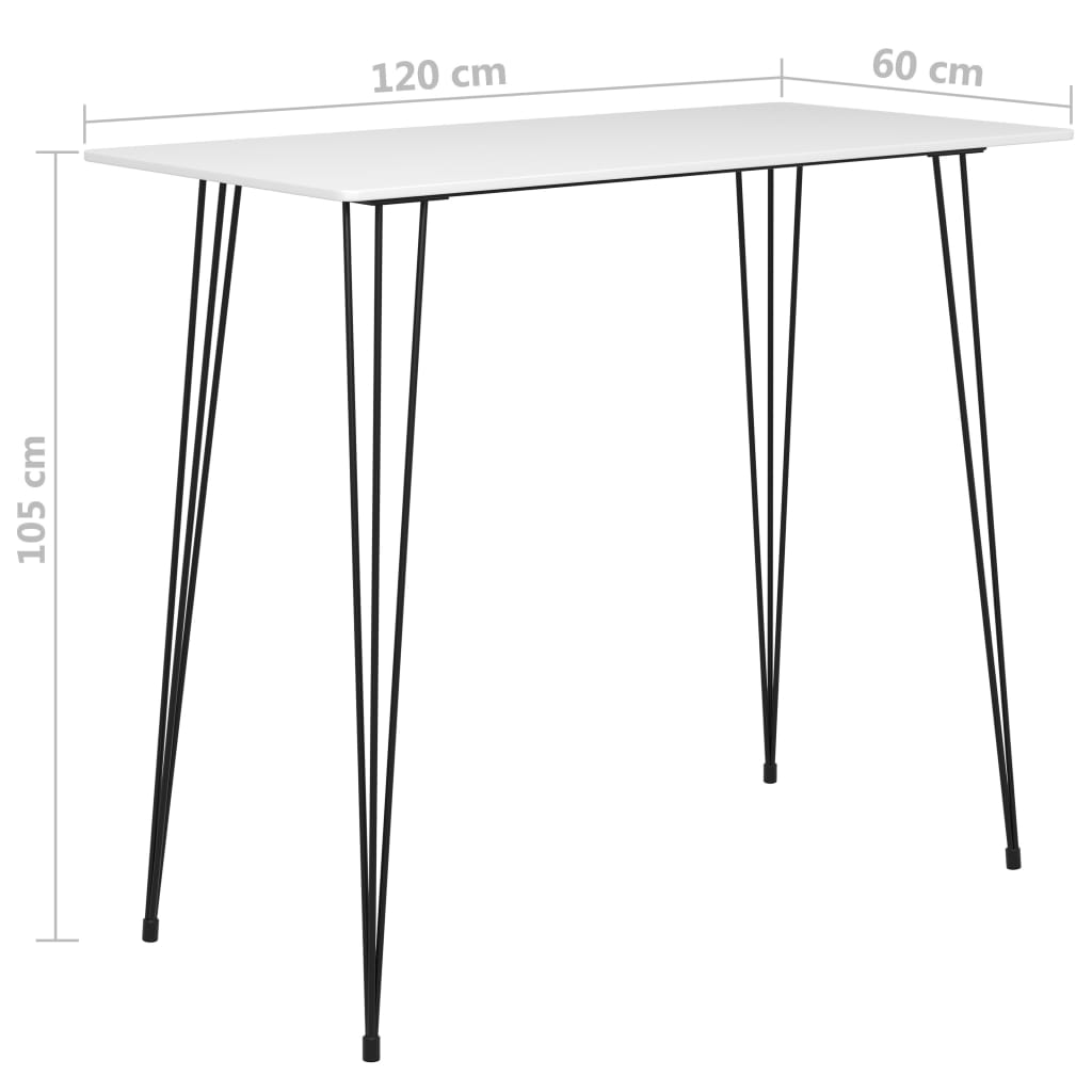 vidaXL Bar Table White 120x60x105 cm 5