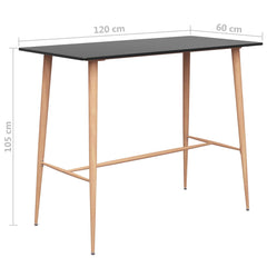 vidaXL Bar Table Black 120x60x105 cm 5