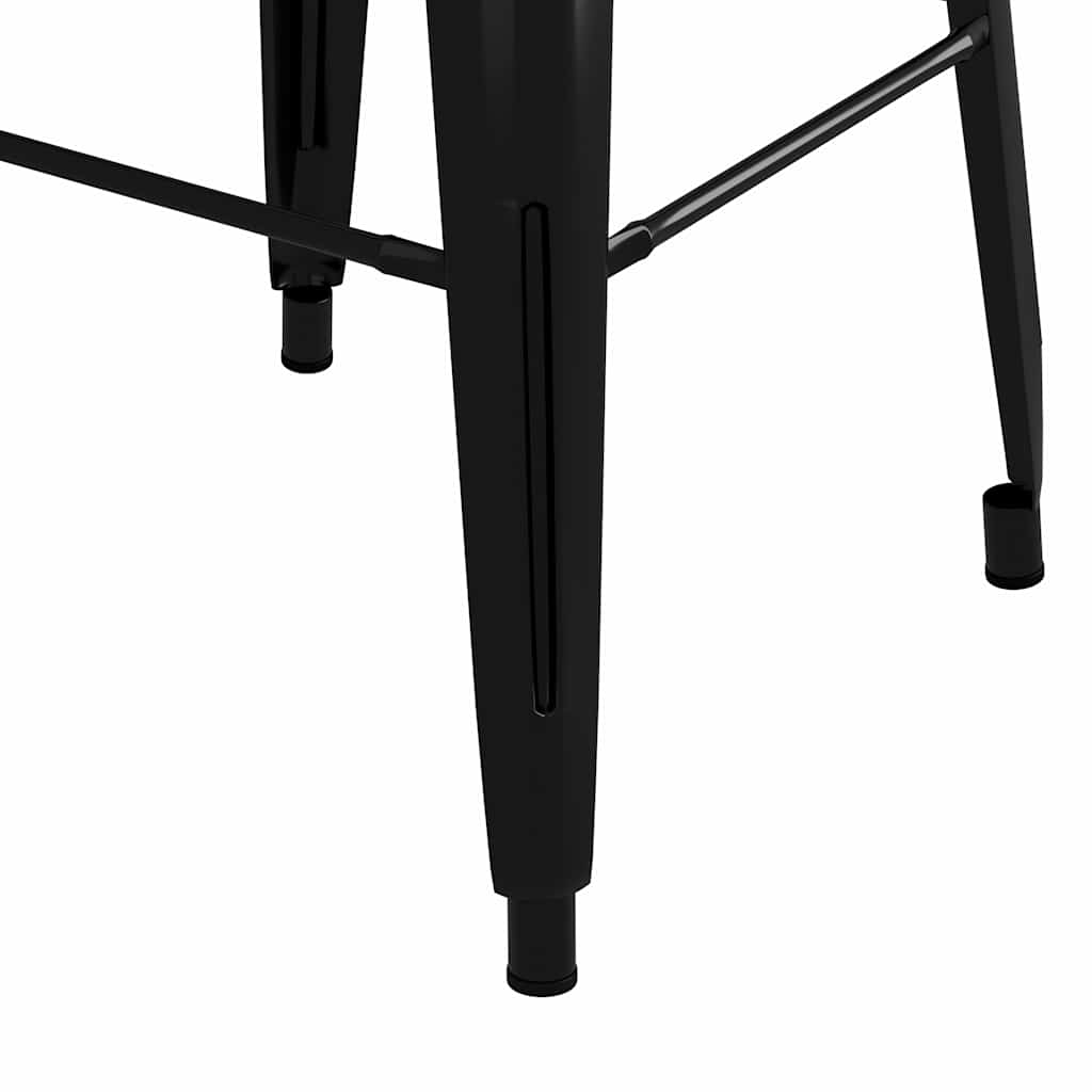 Bar Stools Stackable 2 pcs Metal Black
