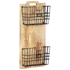 vidaXL Magazine Rack | Brown, Black | Mango Wood, Steel | 33 x 10 x 67 cm 1