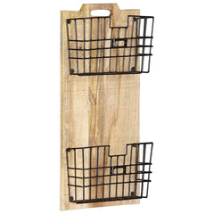 vidaXL Magazine Rack | Brown, Black | Mango Wood, Steel | 33 x 10 x 67 cm 6