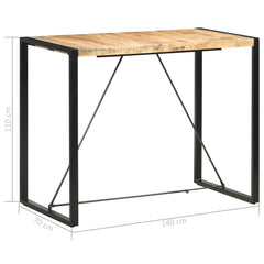 vidaXL Bar Table 140x70x110 cm Solid Mango Wood 5