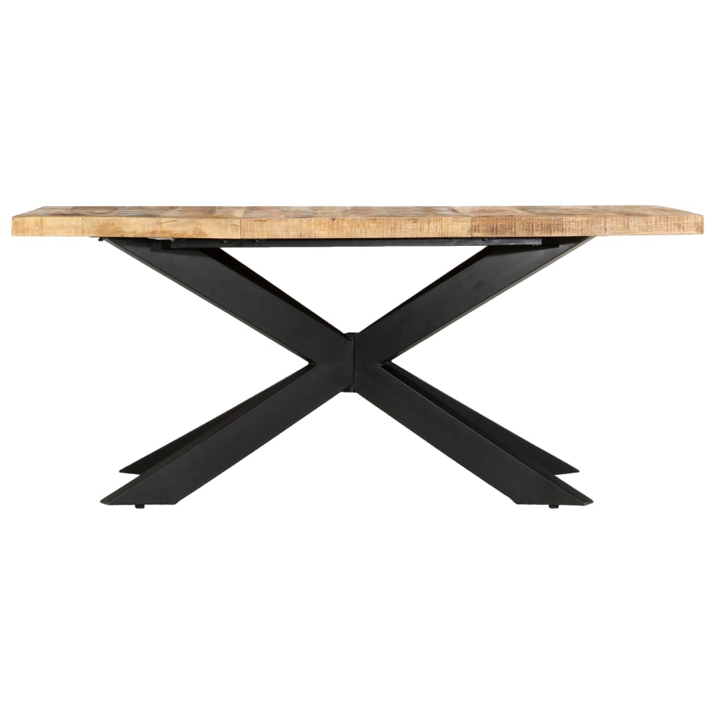 vidaXL Dining Table 180x90x76 cm Solid Rough Mango Wood 2