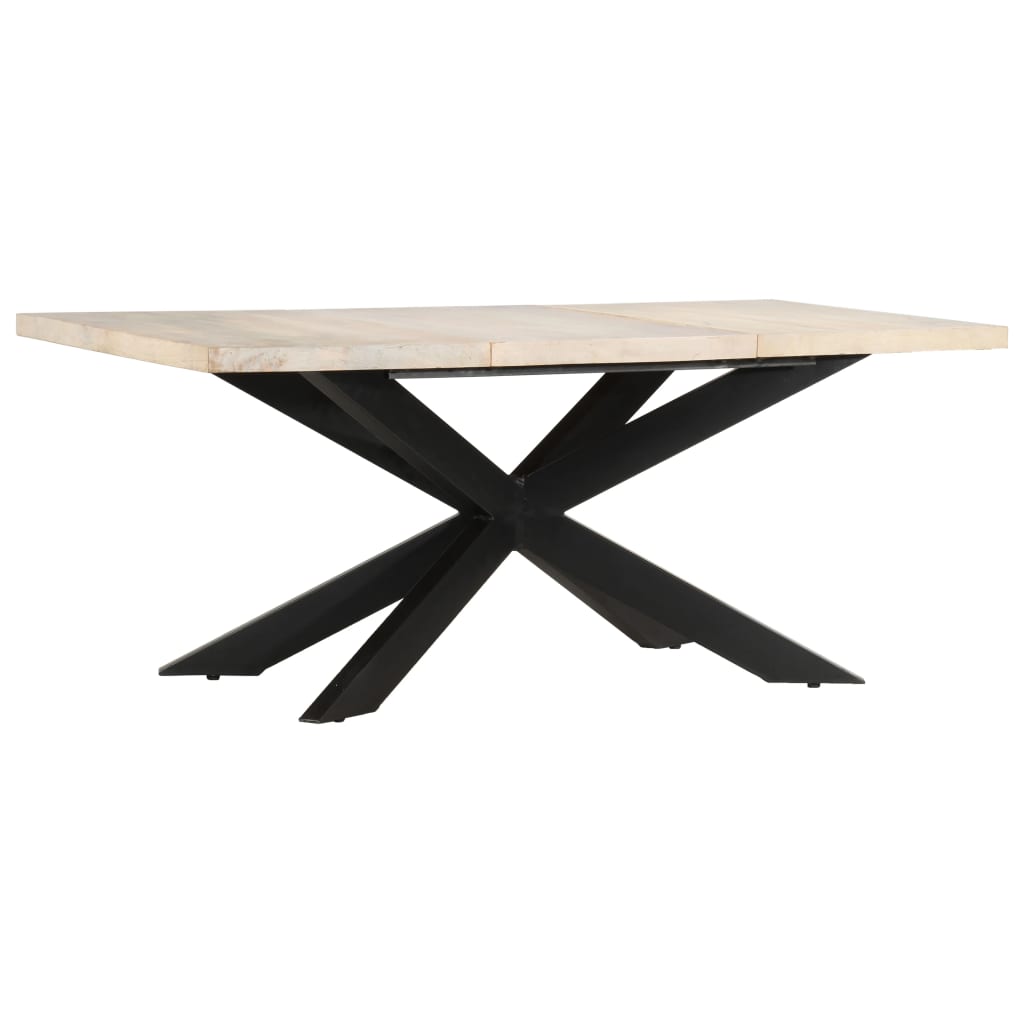 vidaXL Dining Table 180x90x76 cm Solid Bleached Mango Wood 1