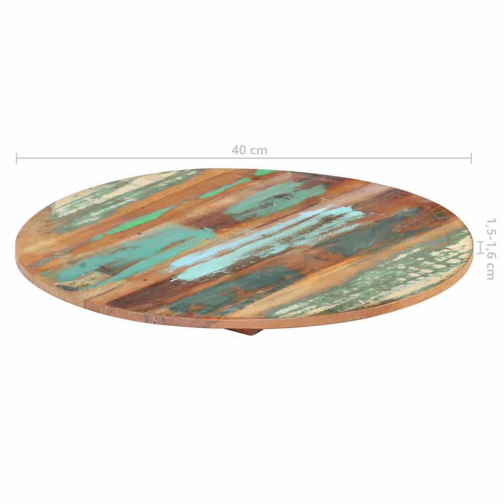 vidaXL Round Table Top 40 cm 15-16 mm Solid Reclaimed Wood 6
