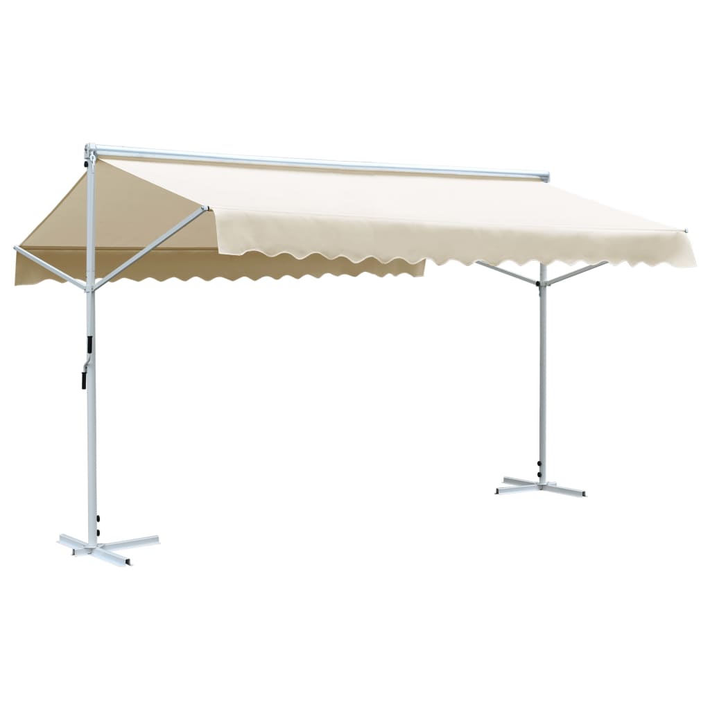 vidaXL Free Standing Awning 500x300 cm Cream 1