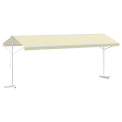 Free Standing Awning Polyester Cream 6 x 3 m with white frame
