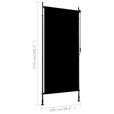 Outdoor Roller Blind 100x270 cm Anthracite