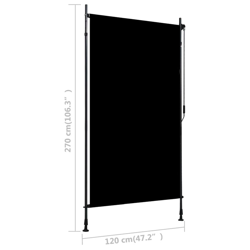 Outdoor Roller Blind 120x270 cm Anthracite