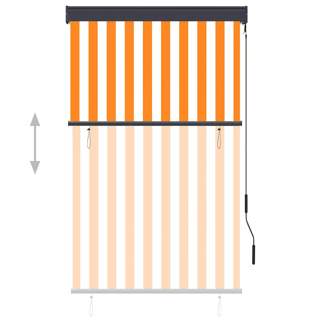 vidaXL Outdoor Roller Blind 100x250 cm White and Orange 3