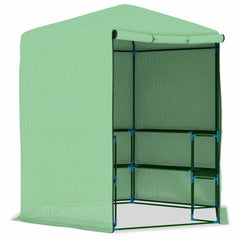 48166 vidaXL Greenhouse with Shelves Steel 227x223 cm 3
