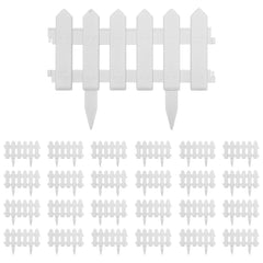 vidaXL Lawn Edgings 25 pcs White 10 m PP 2