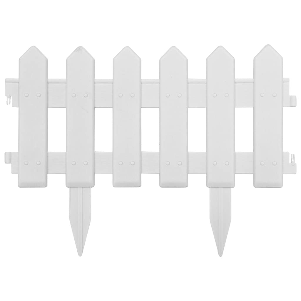 vidaXL Lawn Edgings 25 pcs White 10 m PP 3