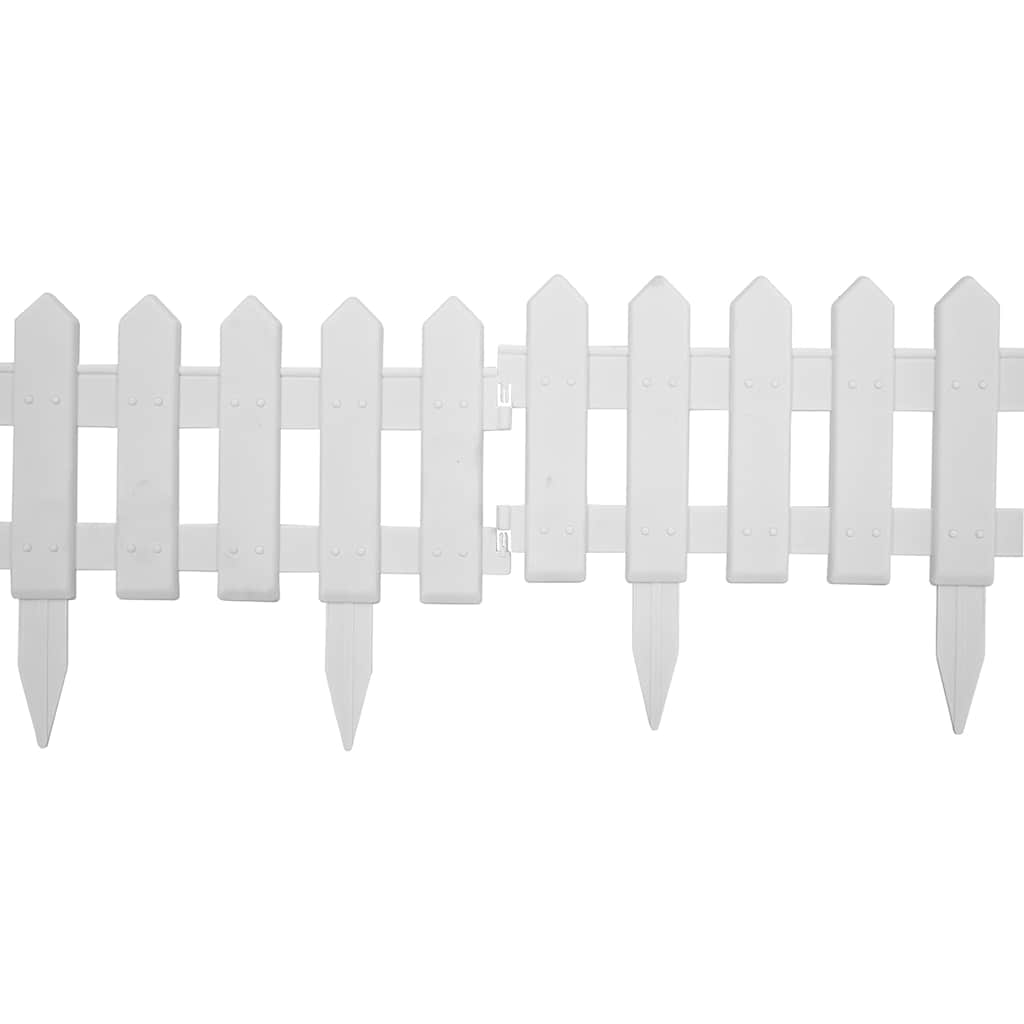 vidaXL Lawn Edgings 25 pcs White 10 m PP 6