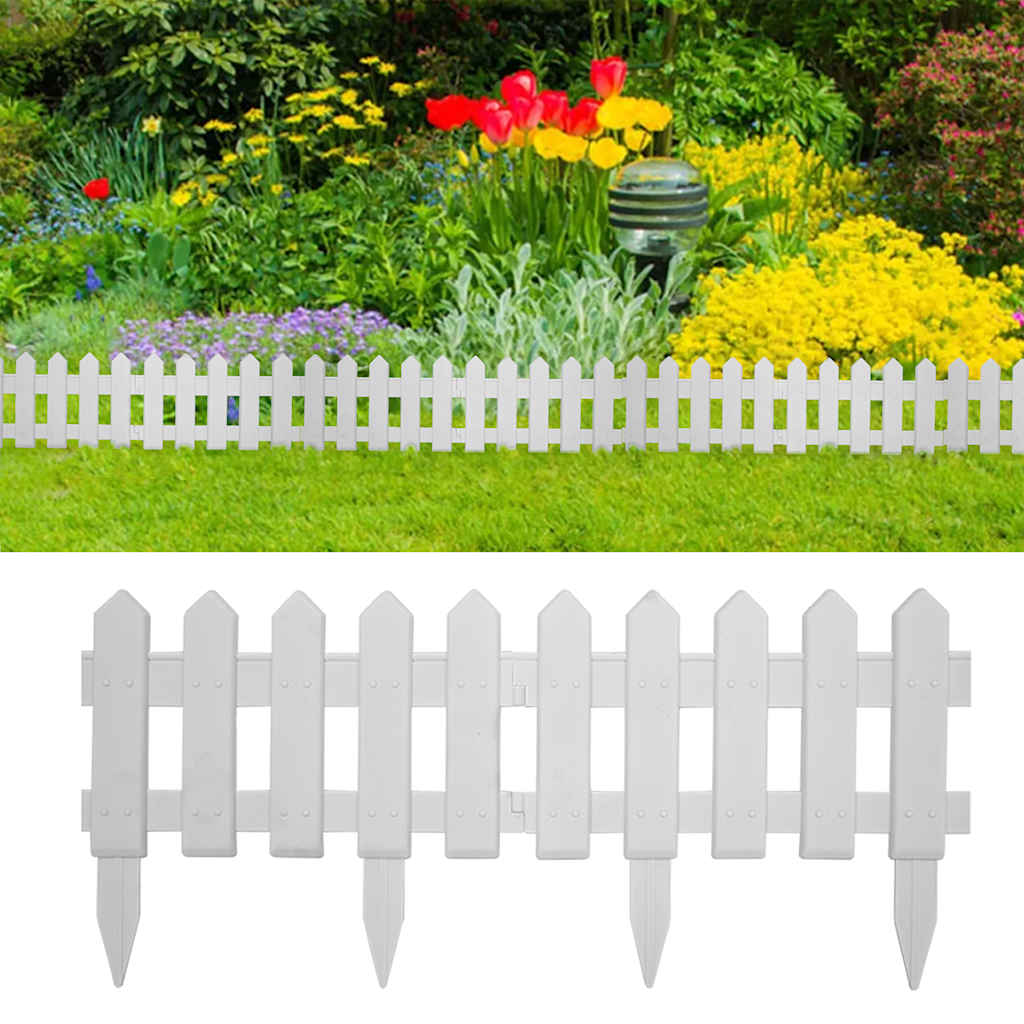 vidaXL Lawn Edgings 25 pcs White 10 m PP 1