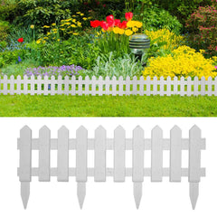 vidaXL Lawn Edgings 25 pcs White 10 m PP 1