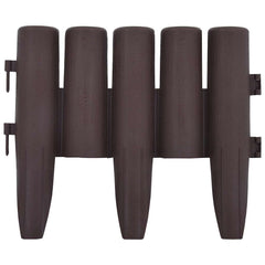 vidaXL Lawn Edgings 36 pcs Brown 10 m PP 3