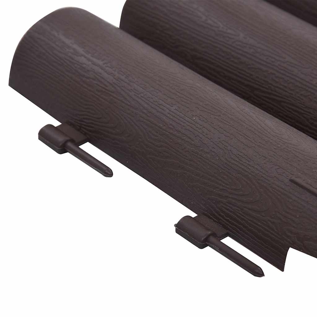 vidaXL Lawn Edgings 36 pcs Brown 10 m PP 5