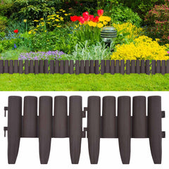 vidaXL Lawn Edgings 36 pcs Brown 10 m PP 1