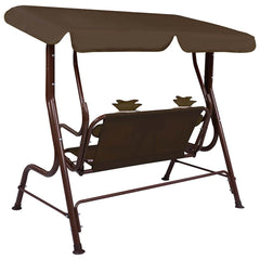 Kids Swing Bench 115x75x110 cm Fabric Brown