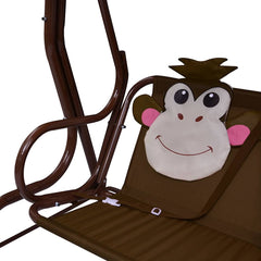 Kids Swing Bench 115x75x110 cm Fabric Brown
