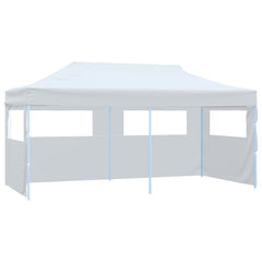 vidaXL Folding Pop-up Partytent with Sidewalls 3x6 m Steel White 1