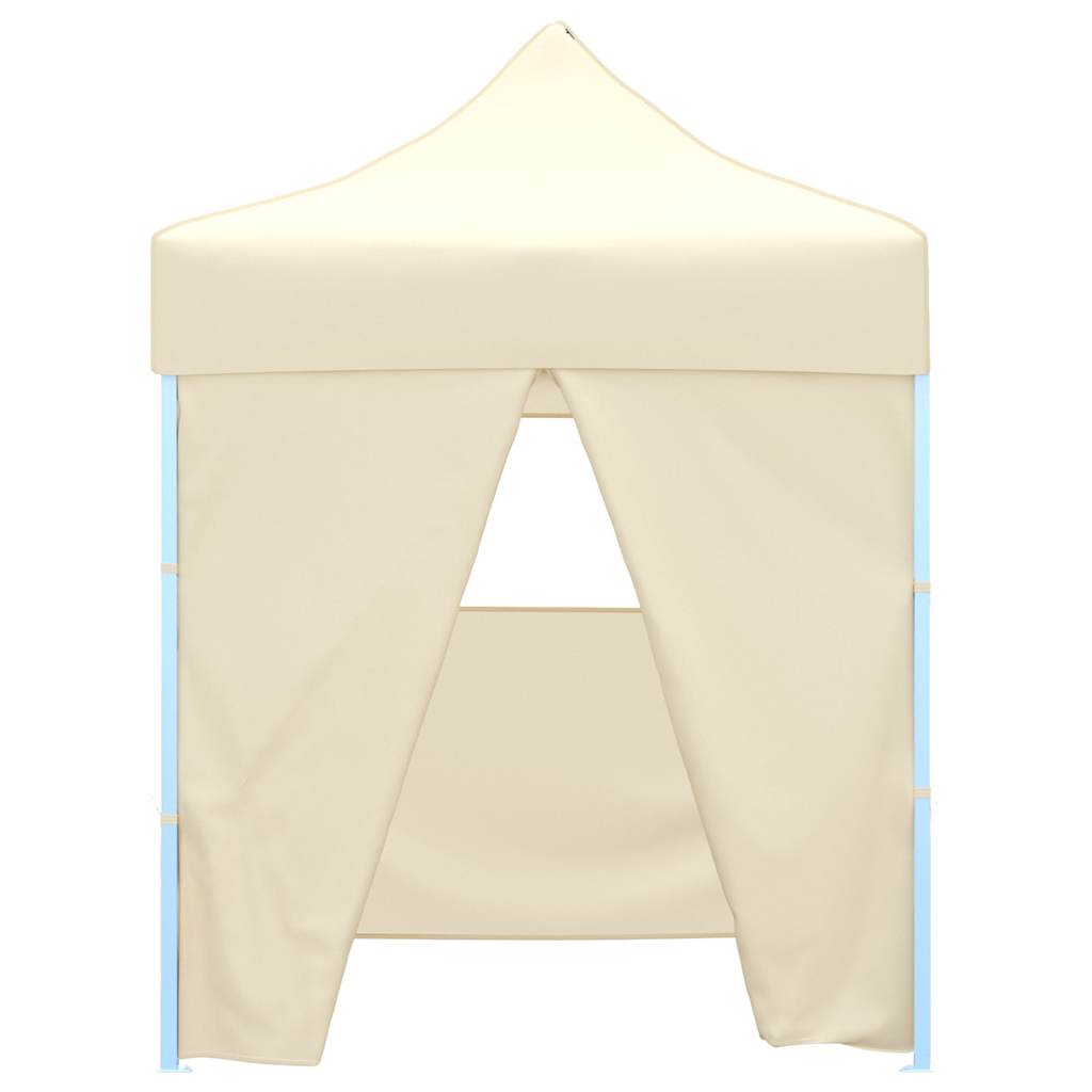 vidaXL Professional Folding Party Tent with 4 Sidewalls 2x2 m Cream 2