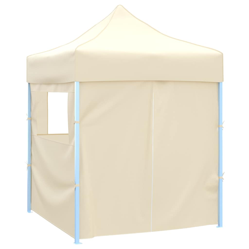 vidaXL Professional Folding Party Tent with 4 Sidewalls 2x2 m Cream 3